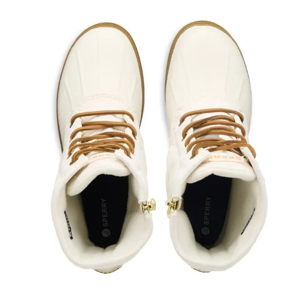 Sperry Saltwater 2.0 Waterproof Duck Boot Womens 12 White Brown Warm Worker Shoe